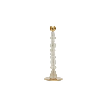Bougeoir Perles verre blanc / Small - H 34 cm - Pols Potten