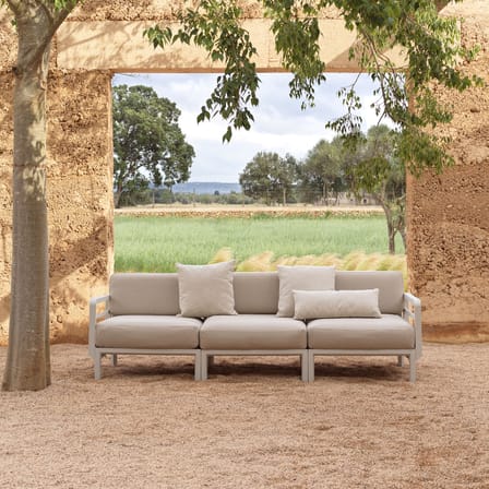 Canapé de jardin modulable Maximo tissu beige / 3 places - L 253.5 cm - NARDI