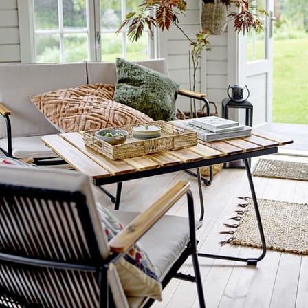 Canapé droit Hampton tissu beige / L 127 cm - Corde - Bloomingville