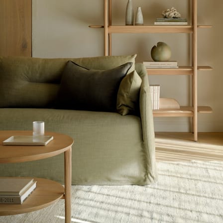 Canapé droit Weave tissu vert / 3 places - L 244 cm - Ethnicraft