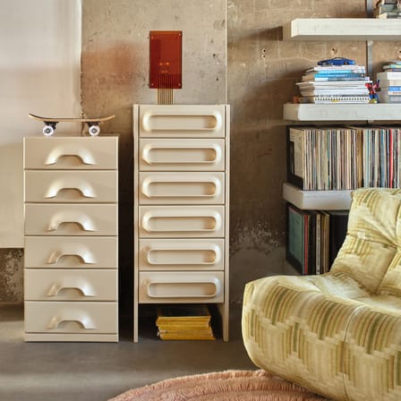 Commode Space bois beige / Chiffonnier 6 tiroirs - L 45 x P 40 x H 113 cm - HK LIVING