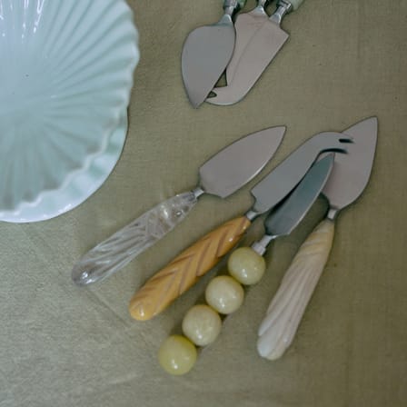 Set de 3 couteaux à fromage  plastique jaune - HK LIVING