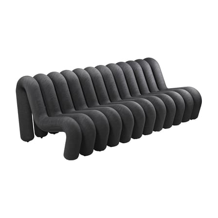 Divano destro Extra Bold Sofa tessuto grigio / 3 posti - L 224 cm (12 tubi) - Moustache