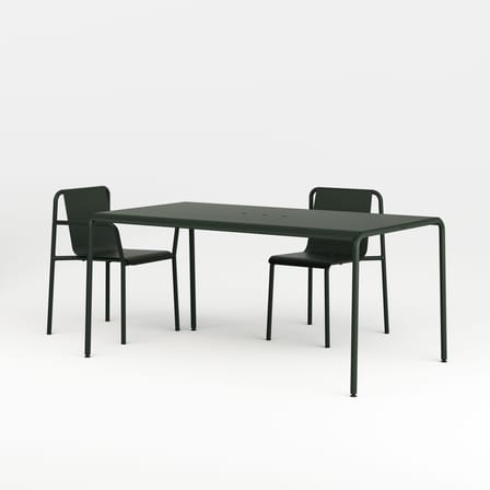 Fauteuil de repas empilable Panorama métal vert / Avec accoudoirs - TIPTOE