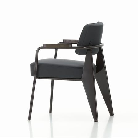 Fauteuil rembourré Fauteuil Direction métal tissu gris / Jean Prouvé, 1951 - Vitra