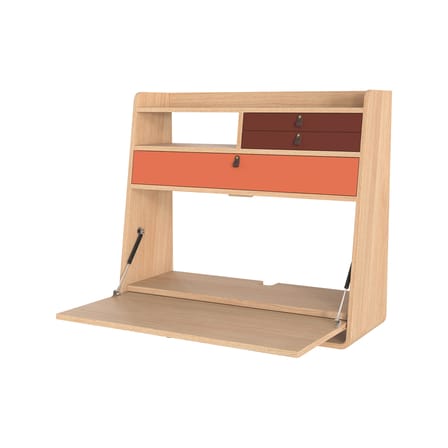 Wand-Schreibtisch Gaston holz orange / B 80 x H 72 cm - Hartô