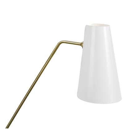 Lampadaire G21 blanc or métal / Liseuse - Réédition 1951, Pierre Guariche - SAMMODE STUDIO