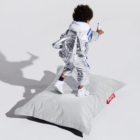 Pouf bambini Junior Canvas tessuto grigio / Riciclato - 130 x 100 cm - Fatboy