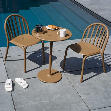 Stapelbarer Stuhl Fred's metall braun - Fatboy
