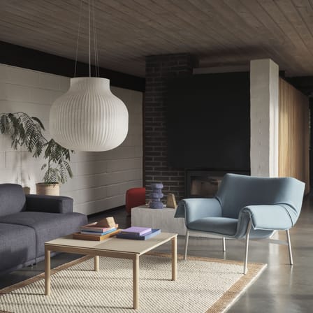 Table basse Couple céramique beige / 84.4 x 80 x H 40 cm - Plateau grès réversible - Muuto