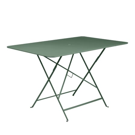 Table pliante Bistro métal vert / 117 x 77 cm - 6 personnes - Trou parasol - Fermob
