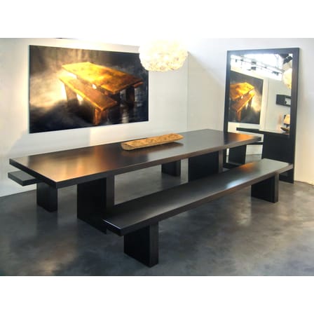 Table rectangulaire Tommaso métal noir /  180 x 90 cm - Zeus