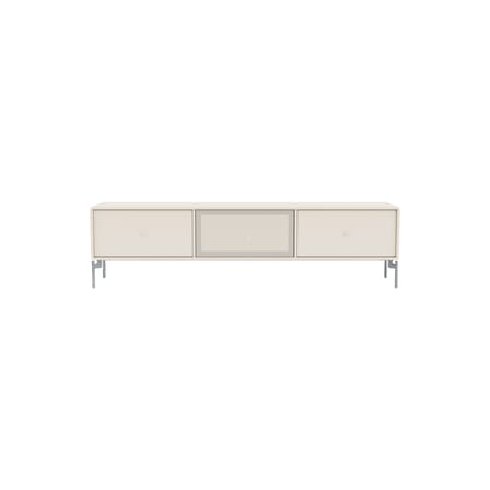 TV Möbel Octave V holz weiß / Mit Füßen - L 138 x T 30 x H 36,6 cm - MONTANA