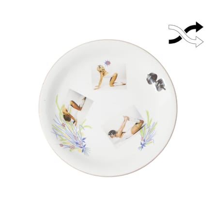 Assiette 04,91_Tableware / Gym Tonic - Chinée et sérigraphiée / Pièce unique - MARION MAILAENDER