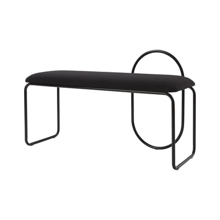 Banc rembourré Angui tissu gris / Polyester recyclé - L 110 cm - AYTM