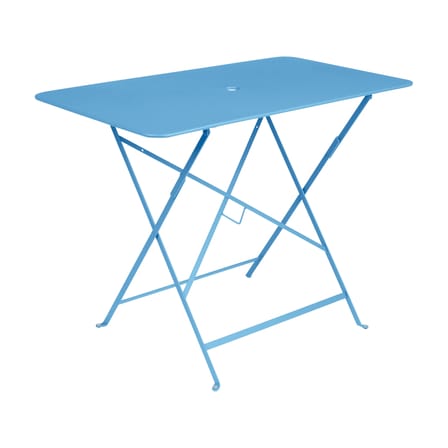 Table pliante Bistro métal bleu / 97 x 57 cm - 4 personnes - Trou parasol - Fermob