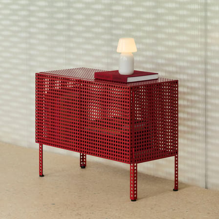 Buffet Perforated Cabinet Small métal rouge / L 89 x H 66,5 cm - Hay