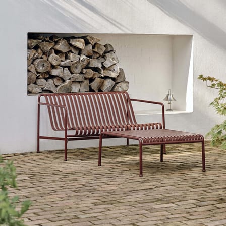 Canapé de jardin 2 places Palissade Lounge métal rouge / L 139 cm - Bouroullec, 2016 - Hay