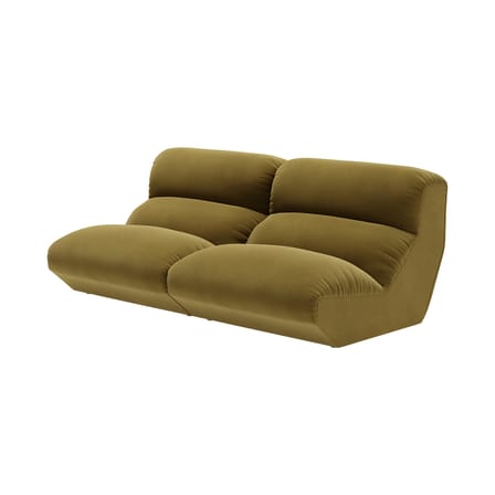Canapé 2 places Hi Lo - Configuration A tissu vert / L 220 cm - Modulable - &tradition