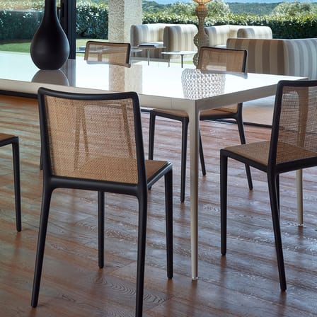 Chaise empilable Belvedere Vienna / INDOOR - Tressage rotin - Kartell