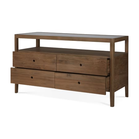Commode Spindle bois marron / L 150 x P 56 x H 83 cm - Teck recyclé - Ethnicraft