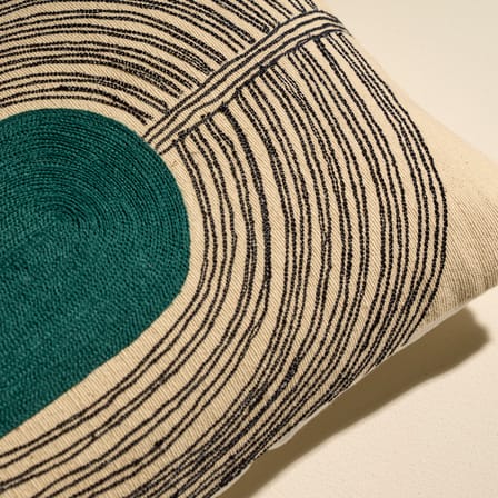 Mirage Cushion textile blue / 50 x 30 cm - Hand-embroidered - Maison Sarah Lavoine