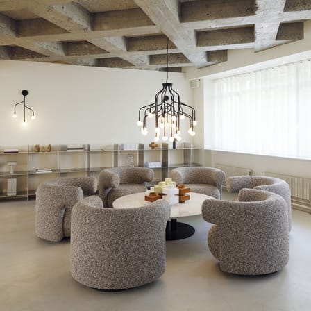 Fauteuil pivotant Burra tissu gris - Normann Copenhagen