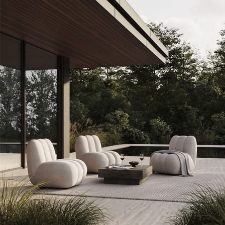 Fauteuil rembourré Toe OUTDOOR tissu gris - 101 COPENHAGEN