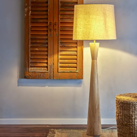 Lampadaire Leonor bois naturel / Ø 45 x H 130 cm - Bloomingville