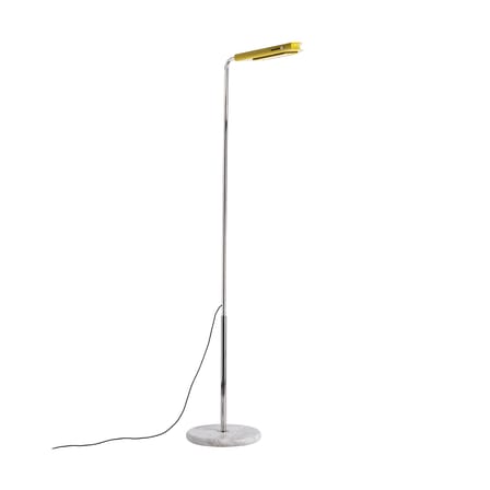 Stehleuchte Mezzaluna LED metall gelb / Bruno Gecchelin, 1975 - Orientierbar - DCW éditions