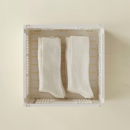 Panier Colour Crate plastique blanc Medium Square / 29,5 x 29,5 cm - Hay