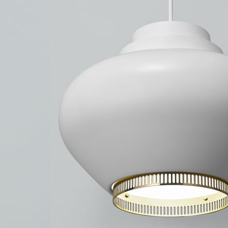 Pendelleuchte A333 metall weiß / Alvar Aalto, 1950's - ARTEK
