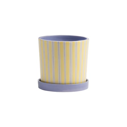 Pot de fleurs Ray céramique jaune / Ø 13.5 x H 13 cm - Peint à la main / Seconde vie - & klevering