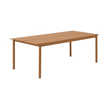 Linear Rectangular table metal orange brown / Steel - 220 x 90 cm - Muuto
