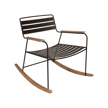 Rocking chair Surprising métal marron / teck - Fermob