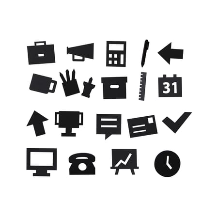 Set Symboles Office plastikmaterial schwarz / für Memo-Board - Design Letters