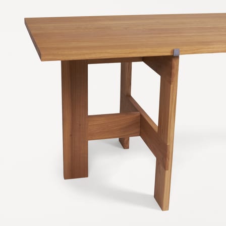 Table rectangulaire Farmhouse Plank bois naturel / 80 x 220 cm - 6 peronnes - Frama 