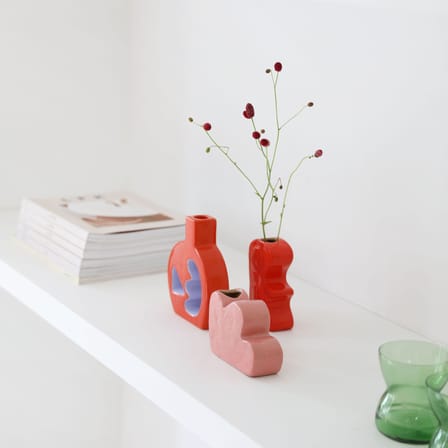 Vase Clay keramik rosa / L 12,5 x H 8,5 cm - & klevering