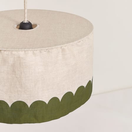 Abat-jour Vibes tissu vert / Ø 40 x H 18 cm - Lin - NOBODINOZ