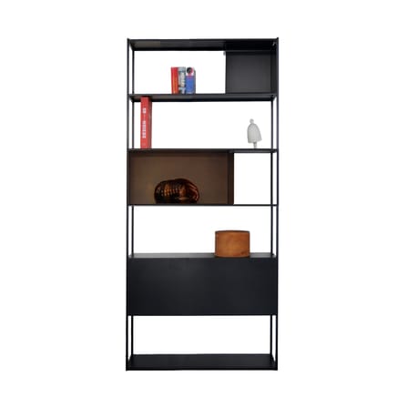 Bibliothèque Easy Irony métal marron noir cuivre / Avec caissons - L 104 x H 226 cm - Zeus