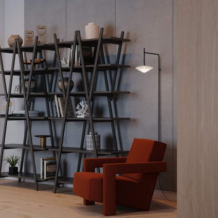 Nuvola Rossa Bookcase wood black / Vico Magistretti, 1977 - W 100 x H 192 cm - CASSINA