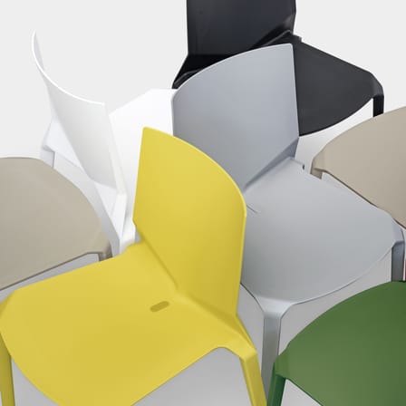 Chaise empilable Plana plastique gris - Kristalia