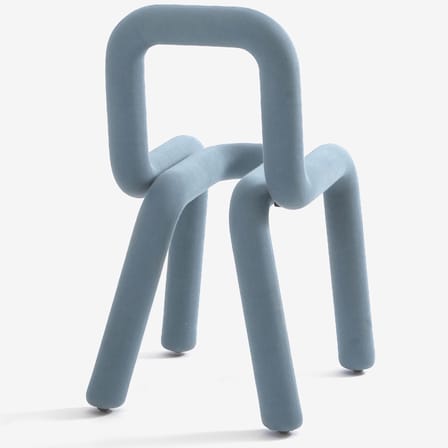 Chaise rembourrée Bold tissu bleu - Moustache
