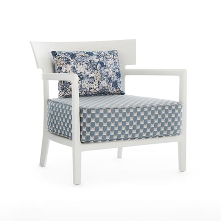 Coussin d'extérieur Liberty tissu bleu / 45 x 32 cm - Kartell