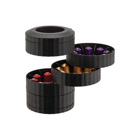 Distributeur de capsules de café Plissé plastique noir / Pour 40 capsules - Alessi