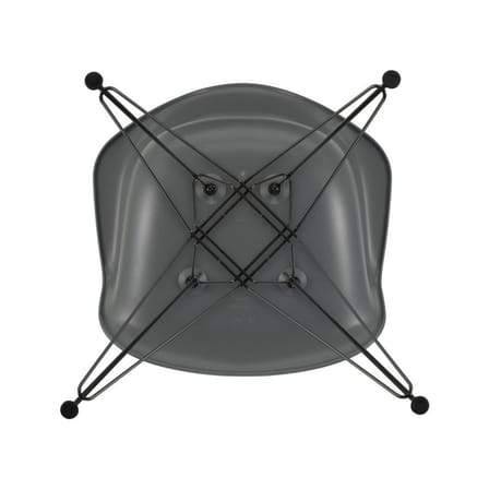 Fauteuil RE DAR - Eames Plastic Armchair plastique gris / (1950) - Pieds noirs / Recyclé - Vitra