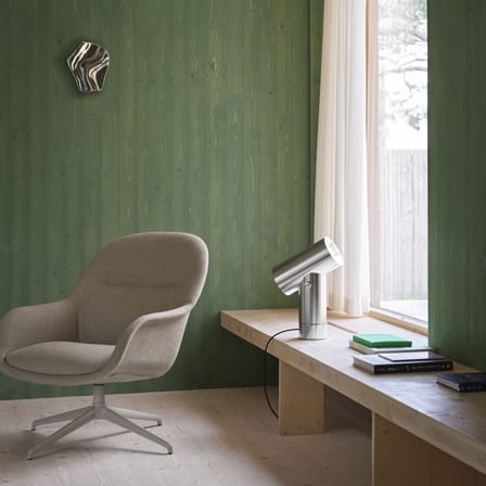 Fauteuil pivotant Fiber Lounge cuir marron - Muuto