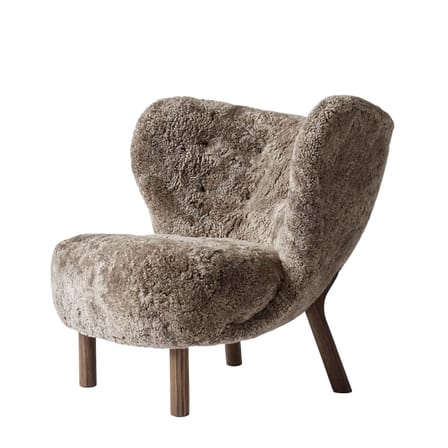 Fauteuil rembourré Little Petra VB1 tissu marron / Réédition 1938 - Peau de mouton - &tradition