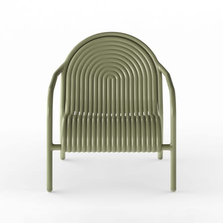 Groove Lounge Low armchair metal green - Tom Dixon