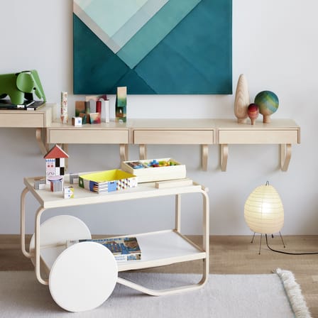 Lampe de table Akari 1N papier beige /Isamu Noguchi, 1951 - L 26 x H 39 cm - Vitra